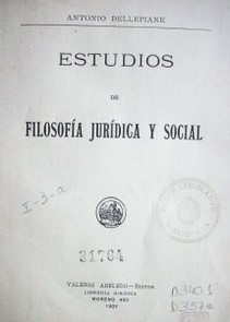 Estudios de filosofía  jurídica y social