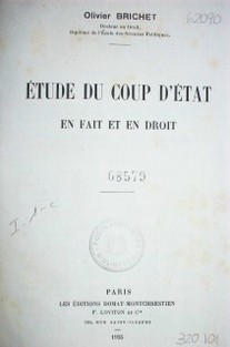 Etude du cop d'etat en fait et en droit