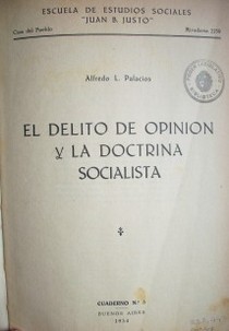 El delito de opinión y la doctrina socialista