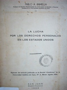 La lucha por los derechos personales en los Estados Unidos