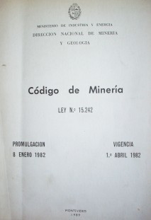 Código de Minería : ley Nº 15.242