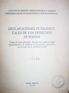 Declaraciones fundamentales de los derechos humanos