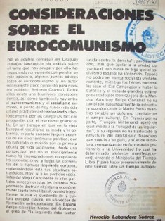 Consideraciones sobre el eurocomunismo