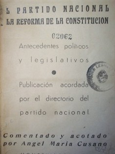 El Partido Nacional y la reforma de la Constitución