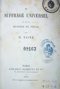 Du suffrage universel et de la maniere de voter
