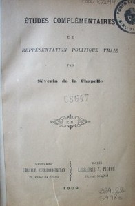 Études complémentaires de représentation politique vraie