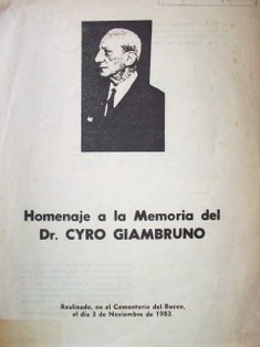 Homenaje a la memoria del Dr. Cyro Giambruno