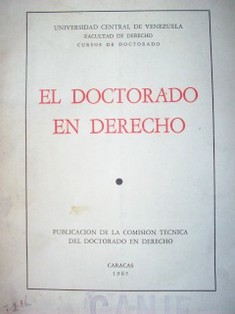 El doctorado en Derecho