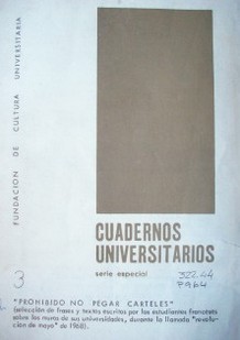 Prohibido no pegar carteles : (selección de frases y textos escritos por los estudiantes franceses sobre los muros de sus universidades, durante la llamada "revolución de mayo" de 1968