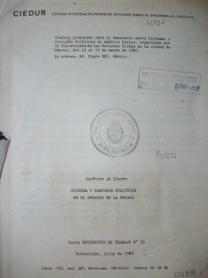 Sistema y partidos políticos en el Uruguay de la crisis