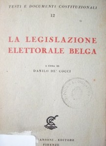 La legislazione elettorale belga