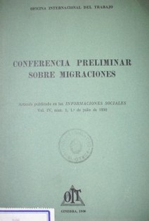 Conferencia Preliminar sobre migraciones