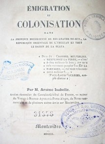 Émigration et colonisation