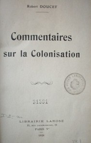 Commentaires sur la colonisation