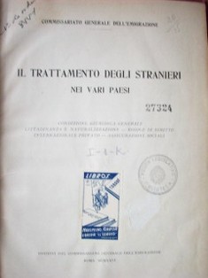 Il trattamento degli stranieri nei vari paesi