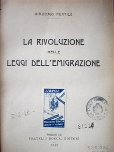 La rivoluzione nelle leggi dell´emigrazione