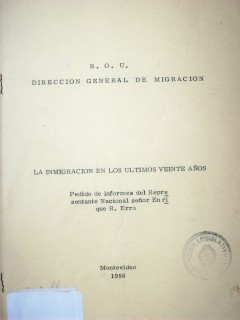 La inmigración en los últimos veinte años