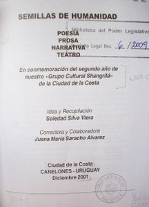 Semillas de humanidad : poesía, prosa, narrativa, teatro