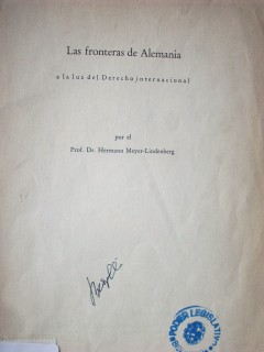 Las fronteras de Alemania a la luz del Derecho internacional