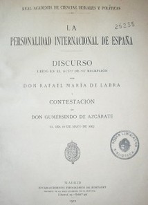La personalidad Internacional de España
