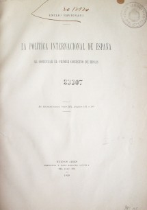 La política internacional de España al alcanzar el primer gobierno de Rosas