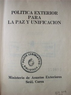 Politica Exterior para la Paz y unificación