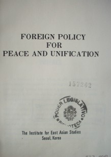 Foreign policy for peace and unification