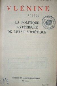 La politique extérieure de l'etat soviétique