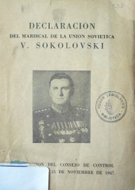 Declaración del mariscal de la Unión Soviética V. Sokolovski