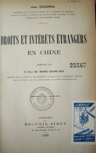 Droits et intéréts étrangers en Chine