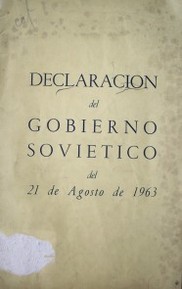 Declaración del gobierno soviético del 21 de agosto de 1963