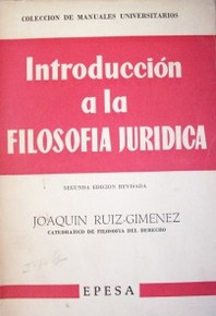 Introducción a la Filosofía Jurídica