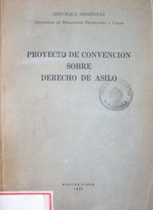 Proyecto de convención sobre Derecho de asilo