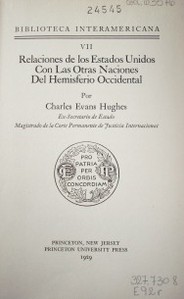 Relaciones de los Estados Unidos con las otras Naciones del Hemisferio Occidental