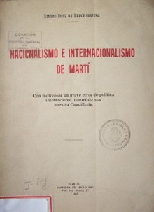 Nacionalismo en internacionalismo de Martí