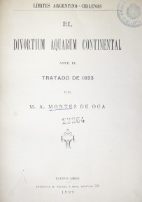 El divortium aquarum continental ante el tratado de 1893