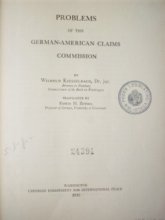 Problems of the german-american claims commision