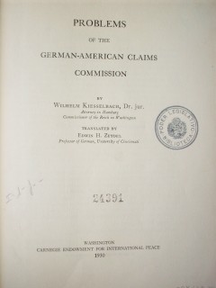 Problems of the german-american claims commision