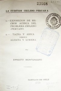La cuestión Chileno-Peruana