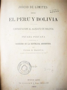 Juicio de límites entre el Perú y Bolivia : prueba peruana : mojo