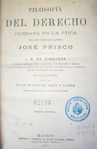 Filosofía del derecho : fundada en la ética