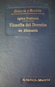 La última fase de la filosofía del derecho en Alemania