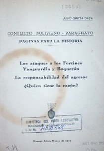 Conflicto Boliviano-Paraguayo : páginas para la historia