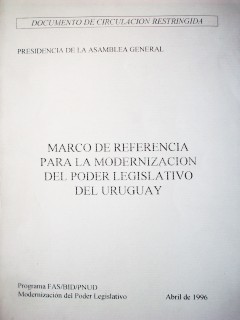 Marco de referencia para la modernización del Poder Legislativo del Uruguay