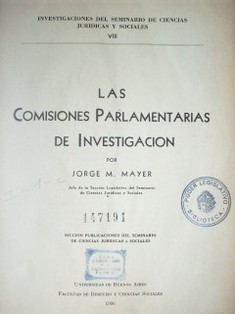 Las comisiones parlamentarias de investigación