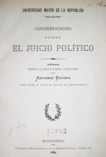 Consideraciones sobre el juicio político