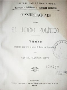 Consideraciones sobre el juicio político