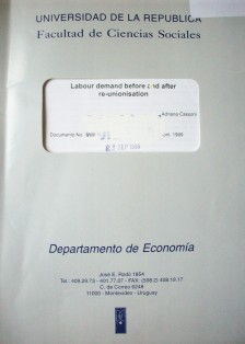 Labour demand before and after re-unionisation