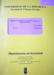 Elementos de topología y de la teoría de conjuntos en economía