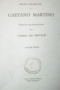 Discorsi parlamentari di Gaetano Martino